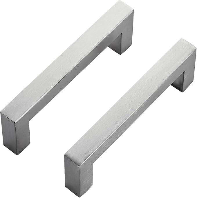Ravinte 15 Pack Brushed Nickel Kitchen Cabinet Handles 3-3/4 Inch Cabinet Pulls Square Kitchen Hardware for Cabinet Drawer Pulls Drawer Handles Come with Screwdriver