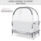 Pop Up Baby Crib Tent, Crib Net Canopy to Keep Baby in, Crib Mosquito Net with Viewing Window, Soft Mesh Cover & Pop Up Structure