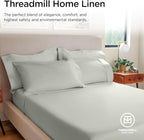 Threadmill Luxury 800 Thread Count Twin 100% Cotton Sheets - Light Grey Sateen Weave Bed-Sheets, Better Than Egyptian Cotton,3 Pc Solid Soft Bedding Set, Fits 15" Deep Pocket