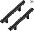 JOY DECOR 60 Pack Cabinet Handles, Black Cabinet Pulls, 3 in Hole Center Kitchen Hardware, Stainless Steel T Bar Handles for Dresser Drawers