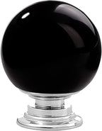 12 Pcs 30mm Round Shape Bubble Crystal Glass Cabinet Knobs with Screws Drawer Knob Pull Handle Used for Kitchen, Dresser, Door, Cupboard (Black)