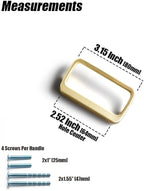 Goo-Ki Light Brushed Brass Cabinet Pulls with 2.5'' Hole Center(64mm),Modern Zinc Alloy Drawer Pulls for Drawer,Wardrobe,Cupboard,6 Pack