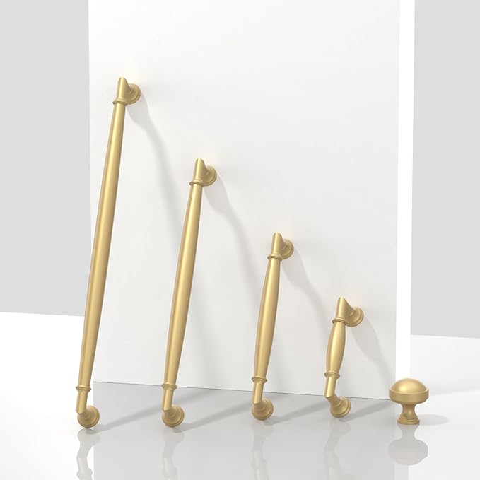 10 Pack Brushed Gold Cabinet Pulls 7.5 Inch(192mm) Kitchen Cabinet Handles Solid Zinc Alloy Cabinet Hardware Drawer Pulls