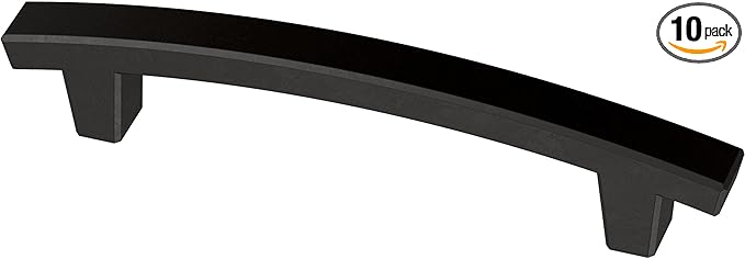 Franklin Brass (10-Pack) – Matte Black Cabinet Handles, 4 Inch Hole Center, Pulls for Drawers, Kitchen Cabinet Door, Dressers | Pierce