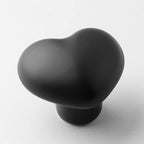 HUAMULAN 15PCS Semi Glossy Ceramic Knobs Heart Shape Cabinet Dresser Pulls Door Handles Cupboard Wardrobe Drawer,Semi Dull Black