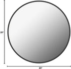 Black Circle Mirror, Round Bathroom Mirror 20 inch, Round Wall Mirror Metal Frame, Circle Mirrors for Bathroom, Vanity, Bedroom, Hallway.