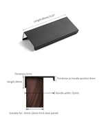 5 Pack self Adhesive Cabinet pulls 3 inch Stick on Handles Black Finger pulls for cabinets Adhesive Cabinet Handles Adhesive Drawer pulls Drawer Edge Concealed Pull Seam Handles Flat Pull