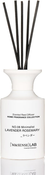 M&SENSE Minimalist Large Reed Diffuser 300ml, Lavender Rosemary Scented with Natural Essential Oils, Long Lasting with 7 Sticks, Non-Toxic Home Fragrance for Bedroom, Bathroom Decor