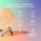 Mydethun Moon Lamp 16 Colors – 4.7' 3D Printed Lunar Light with 148 Modes, Wooden Stand, Remote & Touch Control – Retirement Gift for Women – Bedroom, Living Room, Fall Décor, Christmas