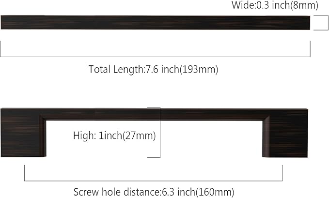10 Pack Oil Rubbed Bronze Cabinet Pulls 6.25 Inch Cabinet Handles Kitchen Cabinet Hardware Kitchen Handles for Cabinets Bronze Dresser Pulls Drawer Handle