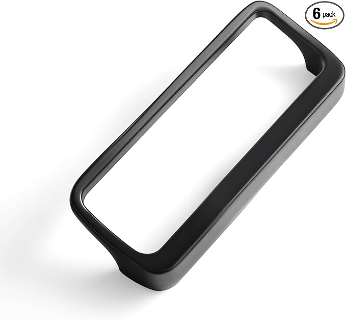 Goo-Ki Matte Black Cabinet pulls with 3''(76mm) Hole Center,Modern Zinc Alloy Finger Pulls for Drawer,Wardrobe,Cupboard,6 Pack