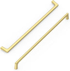 Amerdeco 10 Pack Brushed Gold Cabinet Pulls 11.3 Inch(288MM) Hole Centers Kitchen Cabinet Handles Hardware for Cabinets Cupboard Handles Drawer Pulls ZH0041