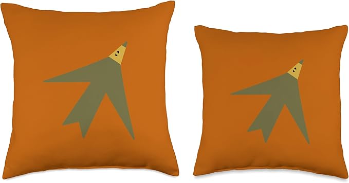 Cute Scandinavian Animals Designs Chic Scandinavian Bird Minimalism Throw Pillow, 18x18, Multicolor