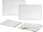 Queen Luxury Faux Fur Comforter Set - Soft & Breathable 7-Piece Bedding Collection - 1 Comforter, 1 Fitted Sheet, 1 Flat, 2 Pillowcases, 2 Pillow Shams - Deep Pocket - Premium Quality, White