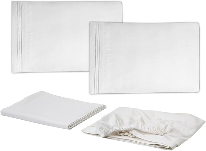Queen Luxury Faux Fur Comforter Set - Soft & Breathable 7-Piece Bedding Collection - 1 Comforter, 1 Fitted Sheet, 1 Flat, 2 Pillowcases, 2 Pillow Shams - Deep Pocket - Premium Quality, White