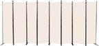 Room Divider, 8 Panel Folding Privacy Screens with Wider Support Feet, 6 Ft Portable Room Partition for Room Separator, 176" W X 71" H, Beige