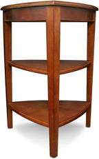Shield Solid Wood Tiered End Table with Shelves, Glazed Auburn Brown, Perfect for Living Rooms, Bedrooms, and Small Spaces – Leick Home, 9009
