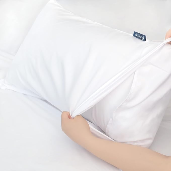 Extra Deep Pocket Air Mattress King Sheet Set - 3Pcs Side Storage Pocket Fitted Sheet & Pillowcase King Size Deep Pocket Sheet Set Easily Fits 16in to 24in Pillow Top Air Bed Mattress-White