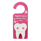Tooth Fairy Tooth Holder Box Tooth Fairy Door Hanger with Money Box Keepsake Tooth Fairy Box Encourage Gifts for Lost Teeth Boy Girl Milk Teeth (Hot Pink)