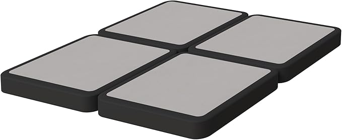 Nutan Inch Sturdy Box Spring for Mattress Support-Durable and Fully Assembled, Natural Wood King(Fold), Gray, 4" Foundation