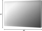 ISKM Bathroom Vanity Mirror for Wall Silver, 48 x 32 Inch Rectangular Wall Mirror with Aluminum Alloy Frame Shatter Proof, Anti-Rust (Horizontal/Vertical)