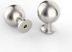 Amerdeco 10 Pack Brushed Satin Nickel Cabinet Knobs Single Hole Cabinet Pulls Round Kitchen Cabinet Knobs Solid Drawer Knobs Dresser Knobs and Pulls for Bathroom Cabinets ZH0041