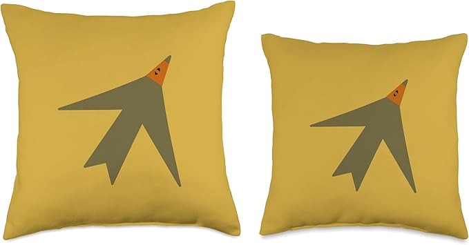 Cute Scandinavian Animals Designs Chic Scandinavian Bird Minimalism Throw Pillow, 18x18, Multicolor