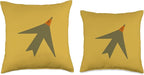 Cute Scandinavian Animals Designs Chic Scandinavian Bird Minimalism Throw Pillow, 18x18, Multicolor