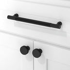 10 Pack Matte Black Knurled Cabinet Pulls 6.3 Inch(160mm) Kitchen Cabinet Handles Solid Zinc Alloy Cabinet Hardware Drawer Pulls