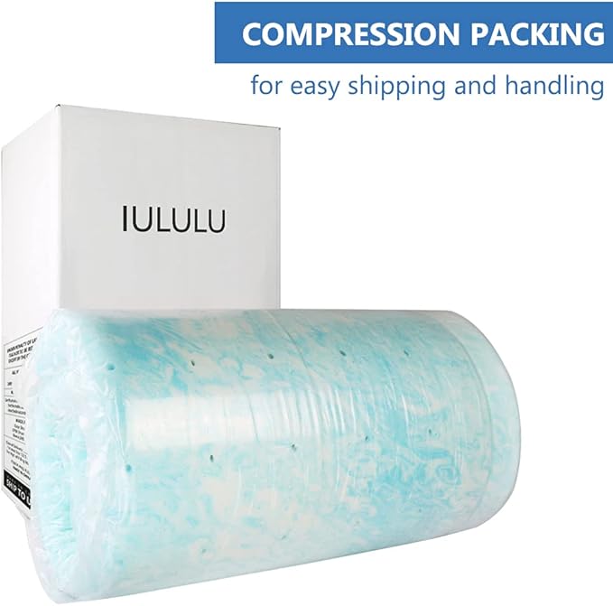 IULULU Mattress Topper, 3 Inch Gel Memory Foam Mattress Topper for Twin Size Bed,Blue