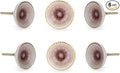 Perilla Home Set of 6 Marrakesh Knob Ceramic Decorative Round Knobs for Home Kitchen Cabinet Hardware Cupboard Glass Door Dresser Wardrobe and Drawer Pulls (Pink)