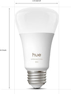 Philips Hue Smart LED A19 Bulb, White & Color Ambiance, E26 Base, 7.2W, Full Spectrum Light 1000K-20000K, 810 Lumens, Dimmable, Works with Alexa, Google,& Apple Home, 3pk