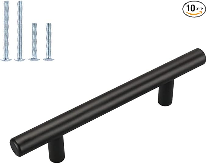 homdiy 3.5in Cabinet Pulls Black - HD201BK Matte Black Cabinet Hardware 25 Pack Black Handles for Cabinets Vintage Cabinet Handles and Drawer Pulls