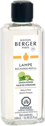 MAISON BERGER - Lemon Flower - Lampe Berger Fragrance Refill for Home Fragrance Oil Diffuser - 16.9 Fluid Ounces - 500 milliliters