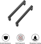 Ravinte 10 Pack Solid Kitchen Cabinet Handles Matte Black Cabinet Pulls Slim Drawer Pulls with 3-3/4 Inch Hole Center Square Bar Kitchen Cabinet Hardware