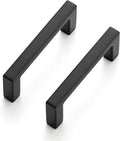 Ravinte 10 Pack Matte Black Cabinet Pulls, 2-1/2 Inch (64mm) Hole Center Slim Kitchen Handles, Square Drawer Pulls for Cabinets & Cupboards, Hardware
