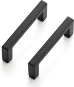 Ravinte 10 Pack Matte Black Cabinet Pulls, 2-1/2 Inch (64mm) Hole Center Slim Kitchen Handles, Square Drawer Pulls for Cabinets & Cupboards, Hardware