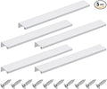 uxcell Cabinet Finger Edge Pull, 5pcs 250mm / 9.84" Aluminum Alloy Back Mount Hidden Cabinet Pulls Concealed Handle for Home Kitchen Drawer Cabinet, Silver