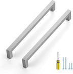 Ravinte 5 Pack Brushed Nickel Kitchen Cabinet Handles 8-4/5 Inch Cabinet Pulls Square Kitchen Hardware for Cabinet Drawer Pulls Drawer Handles Come with Screwdriver