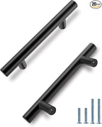 HBL' 20 Pack | 3-1/2 Inch Center to Center Matte Black Cabinet Pulls Kitchen Cabinet Handles, Made of Stainless Steel, Ideal for Cabinet,Drawer,Cupboard and Wardrobe.