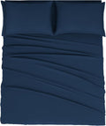 Mejoroom California King Size Sheet Set - Soft Microfiber Bed Sheets,Deep Pocket Fitted Sheet, Breathable, Wrinkle & Fade Resistant - 4 Piece (California King,Navy)