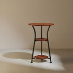 Dulcii Round Side Table for Narrow and Small Spaces,3 Tier Small Round End Table Sofa Side Table for Living Room,Small Bedside Table Round Nightstand for Bedroom