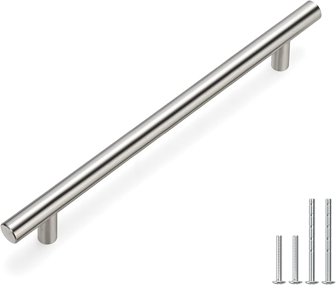 homdiy Brushed Nickel Cabinet Pulls Cabinet Handles, 7-1/2in(192mm) Center to Center Dresser Drawer Handles Silver Drawer Pulls for Kitchen, Bedroom, Bathroom, Wardrobe Hardware