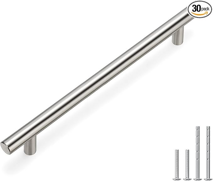 homdiy 30Pack 7-1/2in Hole Centers Zinc Alloy Kitchen Cabinet Handle - HD201SN Drawer Pulls Mordern Cabinet Handles for Bathroom Wardrobe Cabinet Hardware
