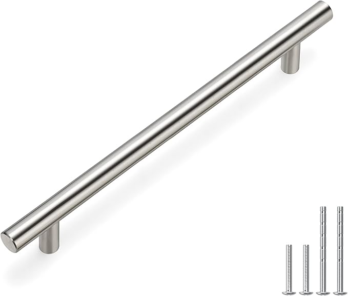 homdiy 400 Pack Brushed Nickel Cabinet Hardware Cabinet Pulls - HD201SN Cupboard Handles Modern Cabinet Door Handles 7-1/2inch Hole Center Modern T-Bar Pulls