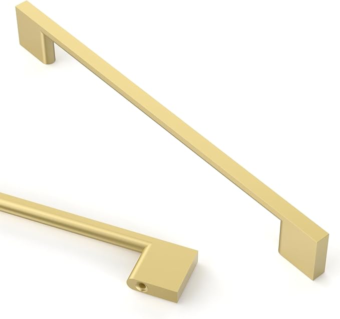 Asidrama 6 Pack 10 Inch(256mm) Brushed Gold Kitchen Cabinet Handles, Cabinet Pulls Kitchen Cabinet Hardware for Cupboard Drawer Pulls