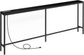 78.7" Console Table with Power Outlet, Narrow Sofa Table, Industrial Entryway Table with USB Ports, Behind Couch for Entryway, Hallway, Foyer, Living Room, Black CTBK20E01