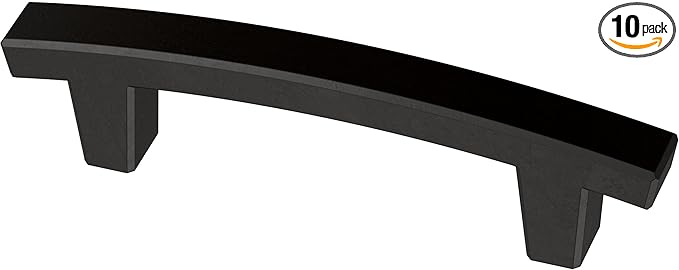 Franklin Brass (10-Pack) – Matte Black Cabinet Handles, 3 Inch Hole Center, Pulls for Drawers, Kitchen Cabinet Door, Dressers | Pierce