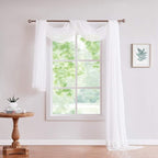 Warm Home Designs 75 Feet Long White Sheer Window Scarf. These XXL Length Valance Scarves 54 X 900 Inches in Size. Great as Bed Canopy or Wedding Arch Draping Fabric. AM White 900"