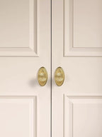 5 Pack Brushed Gold Cabinet Knobs with Base Brass Flat Drawer Pulls Kitchen Cupboard Bathroom Dresser Cabinet Hardware Handles Zinc Alloy